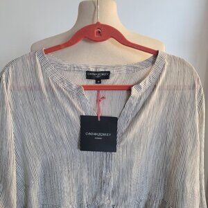Cynthia Rowley Woman long-sleeve striped blouse (Size: 1X)